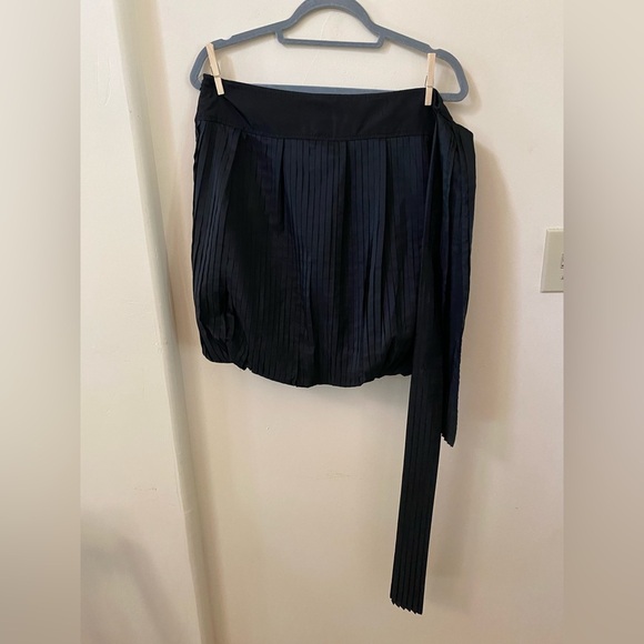 Artigli Made in Italy Black Pleated Mini Bubble Skirt Size 44 Luxury - Picture 8 of 9